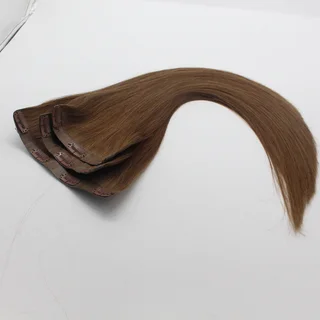 Clip hair clips in human hair extension - 14Inch