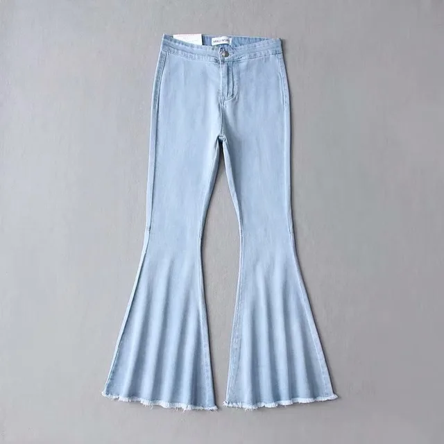High waist denim flared pants Blue - Shop at LoveMi