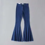 High waist denim flared pants - Navy
