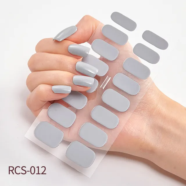 Simple waterproof nail stickers Grey - Shop at LoveMi