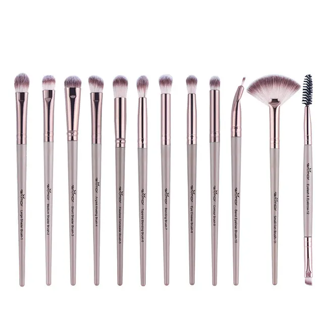 Anmor 12 makeup brushes Golden - Shop at LoveMi