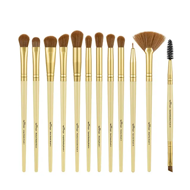 Anmor 12 makeup brushes Lemon Yellow - Shop at LoveMi