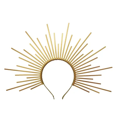 Gothic Dark Black Exaggerated Golden Halo Headband 2715Bgolden - Shop at LoveMi