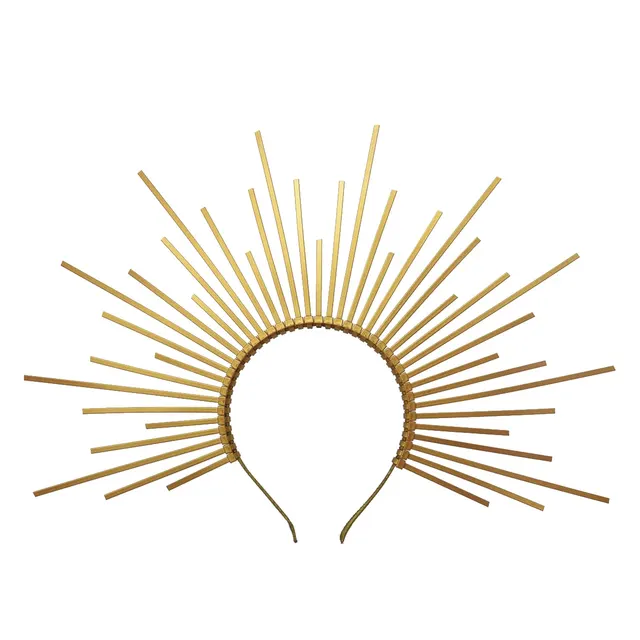 Gothic Dark Black Exaggerated Golden Halo Headband 2715Bgolden - Shop at LoveMi