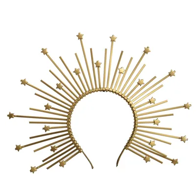 Gothic Dark Black Exaggerated Golden Halo Headband 2715Mgolden - Shop at LoveMi