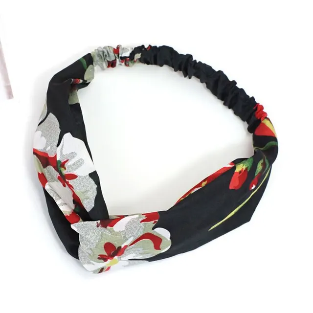Flower elastic silk hair band Black - Shop at LoveMi