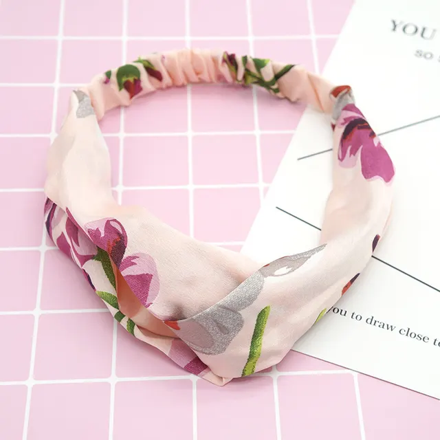 Flower elastic silk hair band Pink - Shop at LoveMi