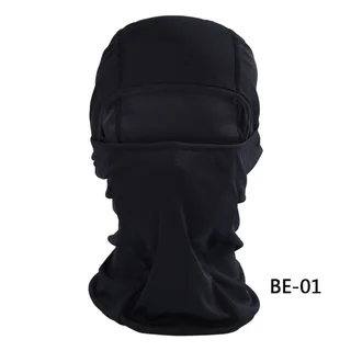 Breathable Balaclava Tactical Army Paintball Full Face Cap Bicycle Military Helmet Liner Hat - Black