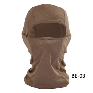 Breathable Balaclava Tactical Army Paintball Full Face Cap Bicycle Military Helmet Liner Hat - Brown