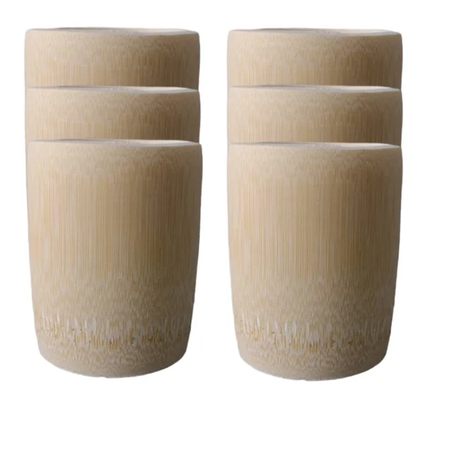 Bamboo tube cup Partial White 6Pcs - Shop at LoveMi
