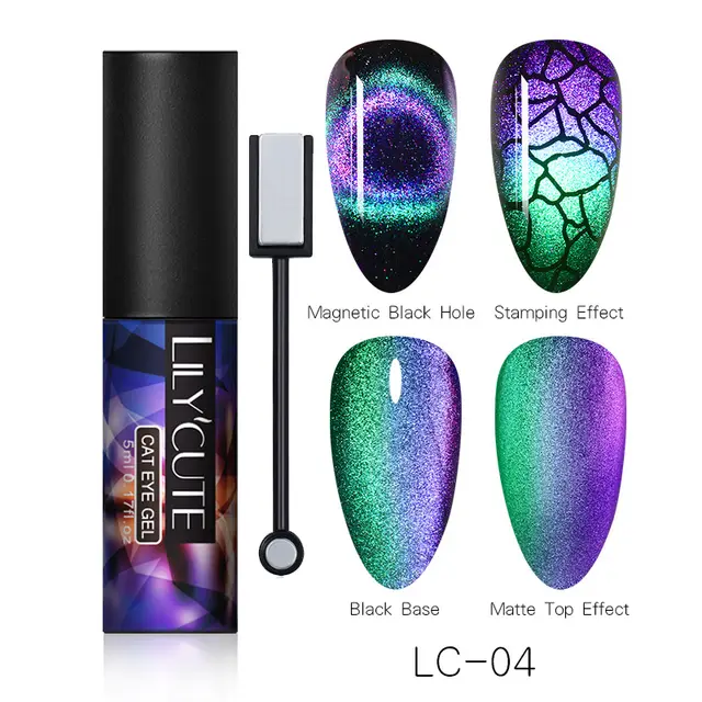 Magic Wide Cat Eye Nail Polish Lc 04 With Magnetic Bar - Shop at LoveMi
