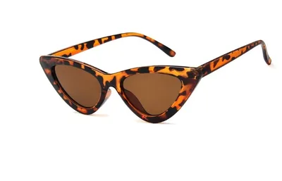 Retro Triangle Cat eye Sunglasses Leopard Print - Shop at LoveMi