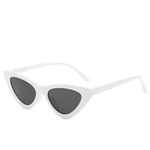 Retro Triangle Cat eye Sunglasses White Grey - Shop at LoveMi