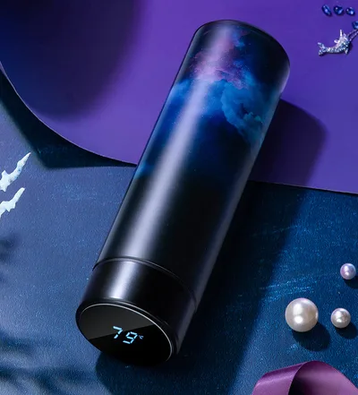 Stainless steel vacuum flask LED touch display temperature Style 6 - Shop at LoveMi