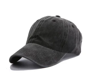 Cotton washcloth baseball cap made old - Black
