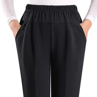 Women's high waist trousers loose pants - Black
