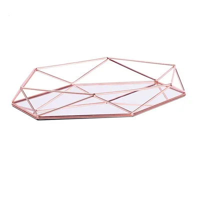 Brass glass metal jewelry tray Rose Gold - Shop at LoveMi