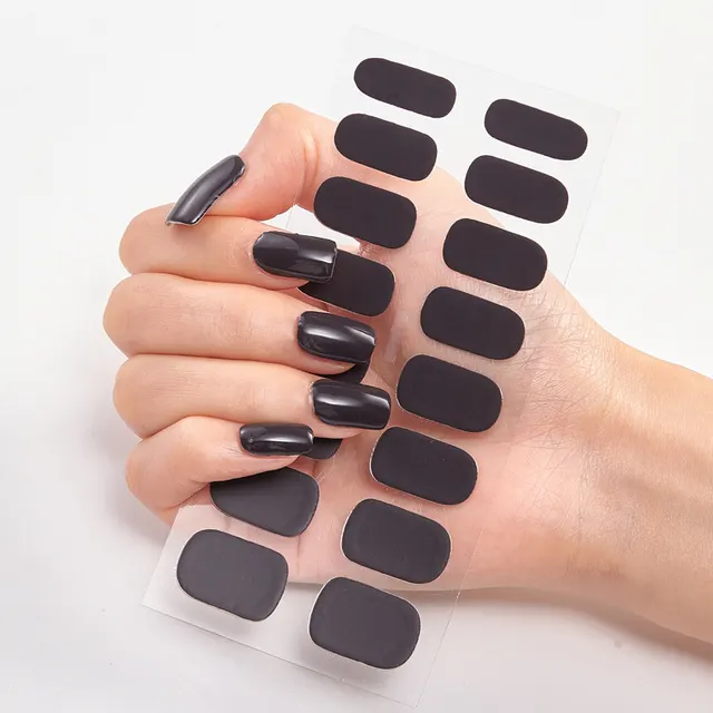 Nailart Sticker Pure Solid Color Self Adhesive Nail Sticker Nail Sticker set Nail Accesoires Nail Strips Full Beauty Adesivos 10Style - Shop at LoveMi