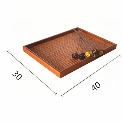 Rattan Woven Tea Tray Creative Tray Non Slip Bamboo Woven Wooden Plate 2 Style - Shop at LoveMi