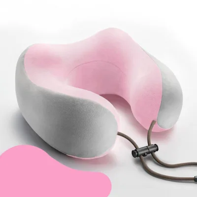 Gold U type Massage Pillow Multi function Shoulder Cervical Car Neck Guard Pink No Function - Shop at LoveMi