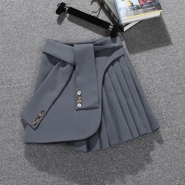 Women's pleated lace A line skirt Grey - Shop at LoveMi