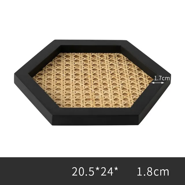 Simple Japanese style wooden geometry storage plate Black Diamond - Shop at LoveMi