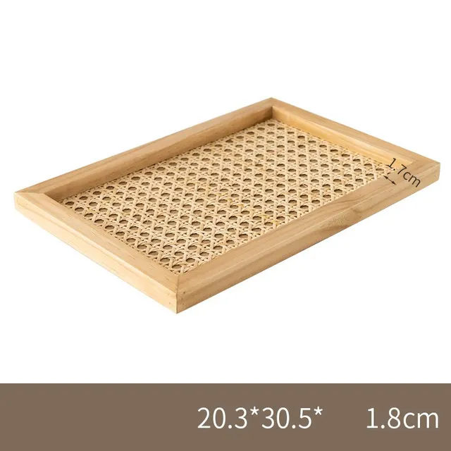 Simple Japanese style wooden geometry storage plate Natural Rectangular - Shop at LoveMi