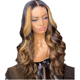 Wig Female Black-Brown Gradient Long Curly Hair - Photo Color