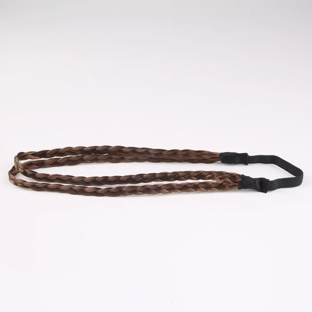 Double Layer ElasticityTwist Braided Wig and Braided Hair Band Light Brown - Shop at LoveMi