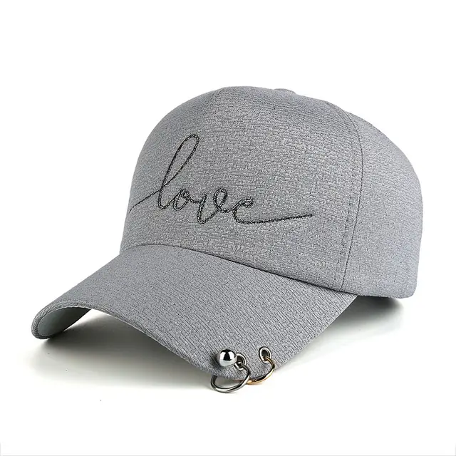 Ladies embroidered casual baseball cap Grey - Shop at LoveMi