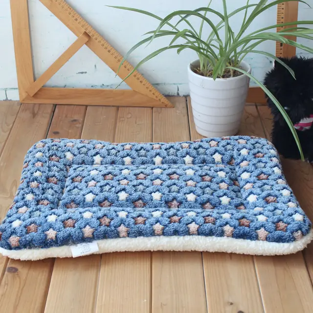 Suede waterproof plush cat and dog leakproof mat Blue - Shop at LoveMi