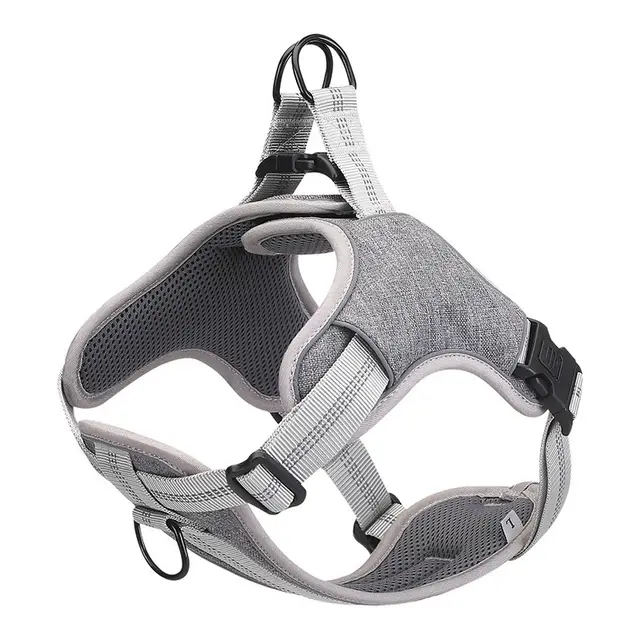 Dog chest harness vest type reflective Grey - Shop at LoveMi