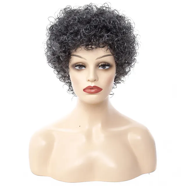 Afro small curly wig headgear Grey - Shop at LoveMi