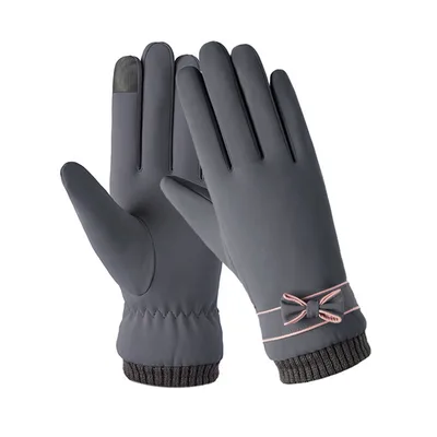 Winter gloves female skin feel Grey - Shop at LoveMi