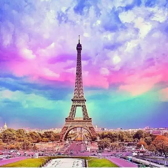 5D Eiffel Tower Diamond Painting Full Round Home Decor Diamond Paint Embroidery Kits Romantic Rainbow Tower CrossStitch Picture 15X15 - Shop at LoveMi