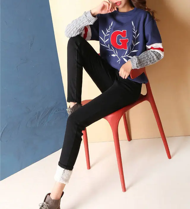 Plush thick jeans Black Lamb Cashmere - Shop at LoveMi