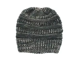 Mixed Color Knitted Wool Hat Ladies Non-labeled Ponytail Hat - Green Blue Rice