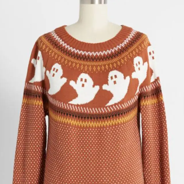 Winter crew neck sweater Orange - Shop at LoveMi