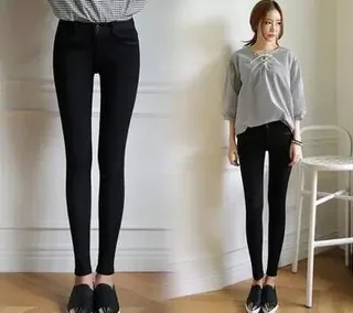 Stretch Pants Korean Slim Pencil Pants - Pure Black