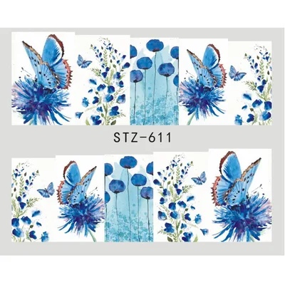 Nail Sticker Butterfly Flower Water Transfer Decal Sliders for Nail Art Decoration Tattoo Manicure Wraps Tools Tip JISTZ508 Stz 611 - Shop at LoveMi