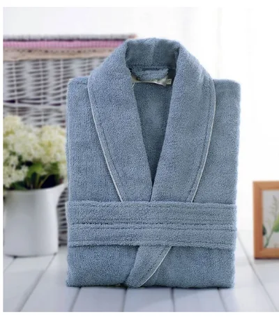 Couple nightgown towel material thickened Grey Blue - Shop at LoveMi