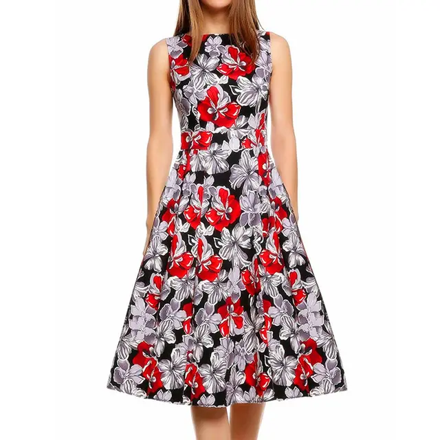 Vintage print dress Lily Red - Shop at LoveMi
