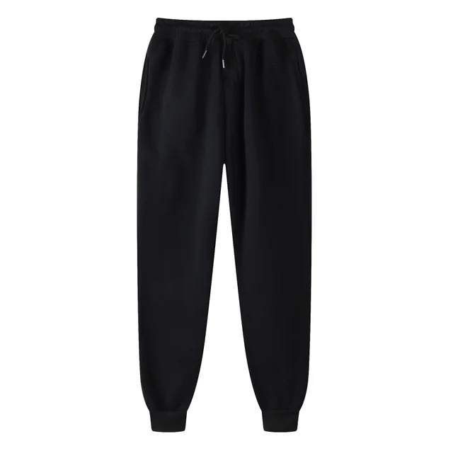 Casual Solid Color Bobbin Pants Middle Waist Sports Pants Black - Shop at LoveMi