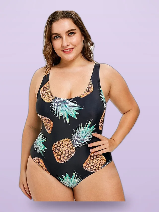 Plus size triangle one piece swimsuit Black - Shop at LoveMi