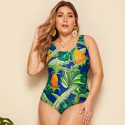 Plus size triangle one piece swimsuit Green - Shop at LoveMi