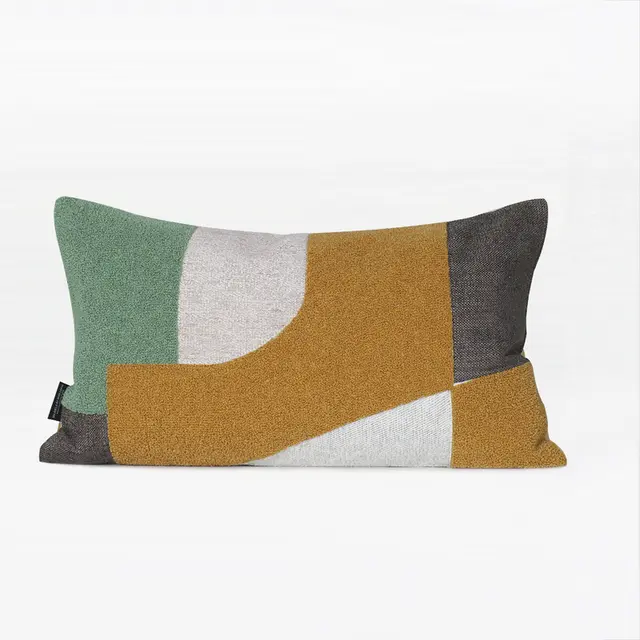 Simple And Modern Living Room Sofa Embroidered Square Waist Pillow Lumbar Pillow - Shop at LoveMi