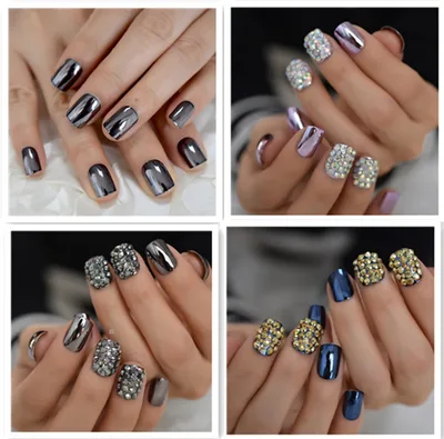Metal false nails for women Set1 - Shop at LoveMi