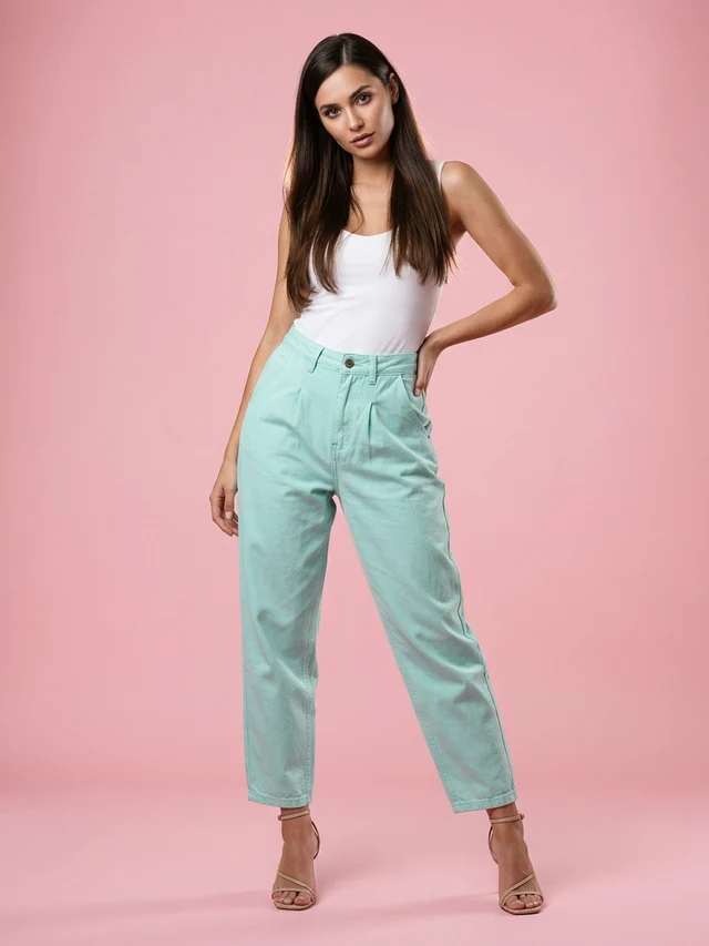 High Waist Washed Pleated Jeans Roll up Radish Pants Blue - Shop at LoveMi