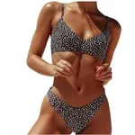 Split dot bikini - Black
