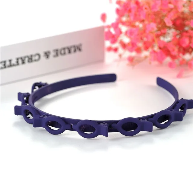 Hollow Solid Color Braided Hairpin Headband 1 Dark Purple - Shop at LoveMi